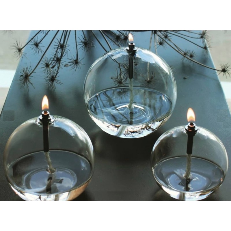 Bougie / Lampe à Huile ronde en verre - La Maison Pernoise
