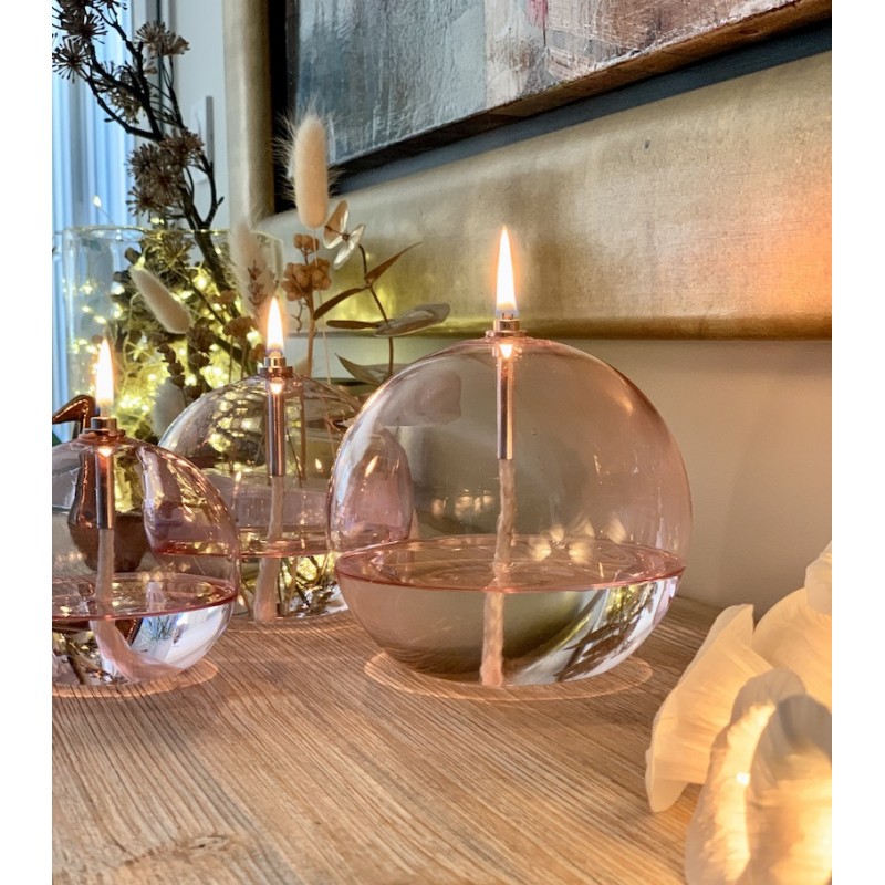 Lampe à huile en verre - Sphère Lisse