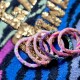 Bracelet népalais en perles rose tendre