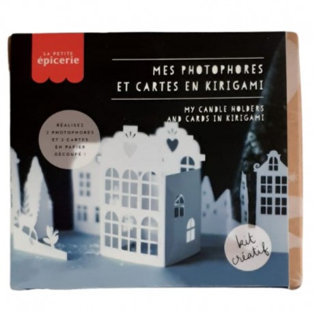 Kit créatif Noël photophores et cartes en kirigami